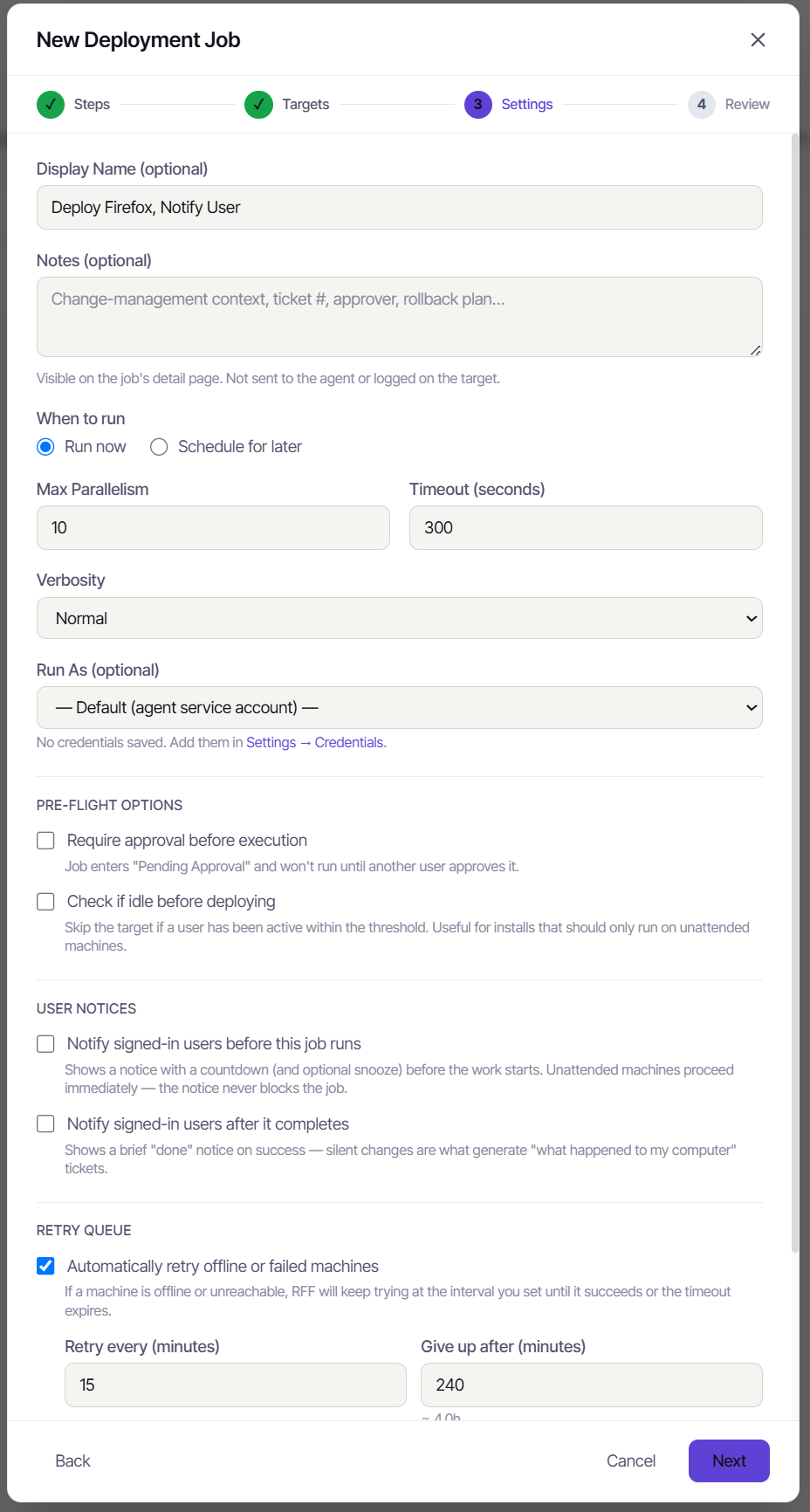 The retry-queue setting that turns a Mark-as-Failed deferral into a polite re-ask later